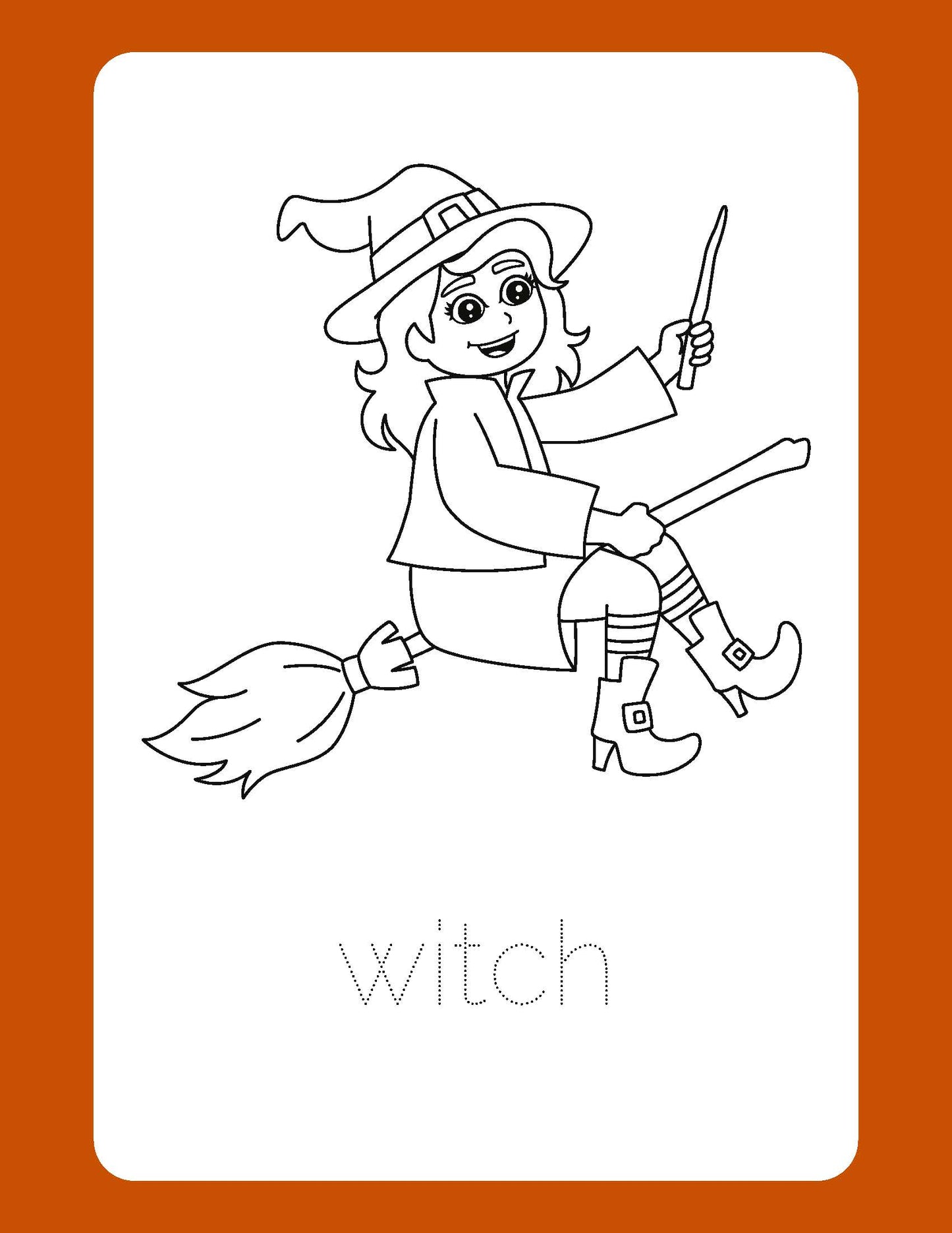 Halloween Tracing and Coloring Book