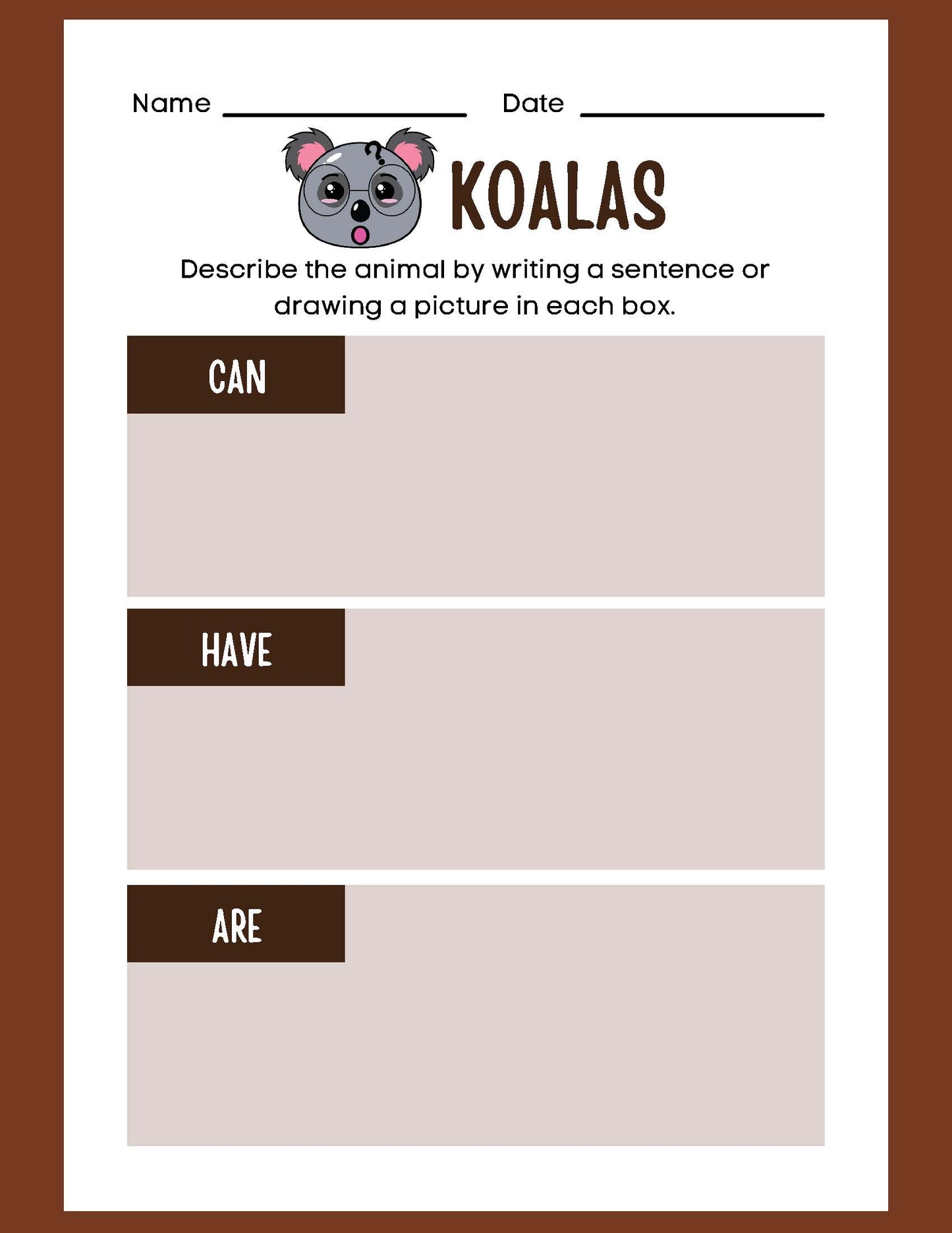 ANIMAL RESEARCH KOALAS