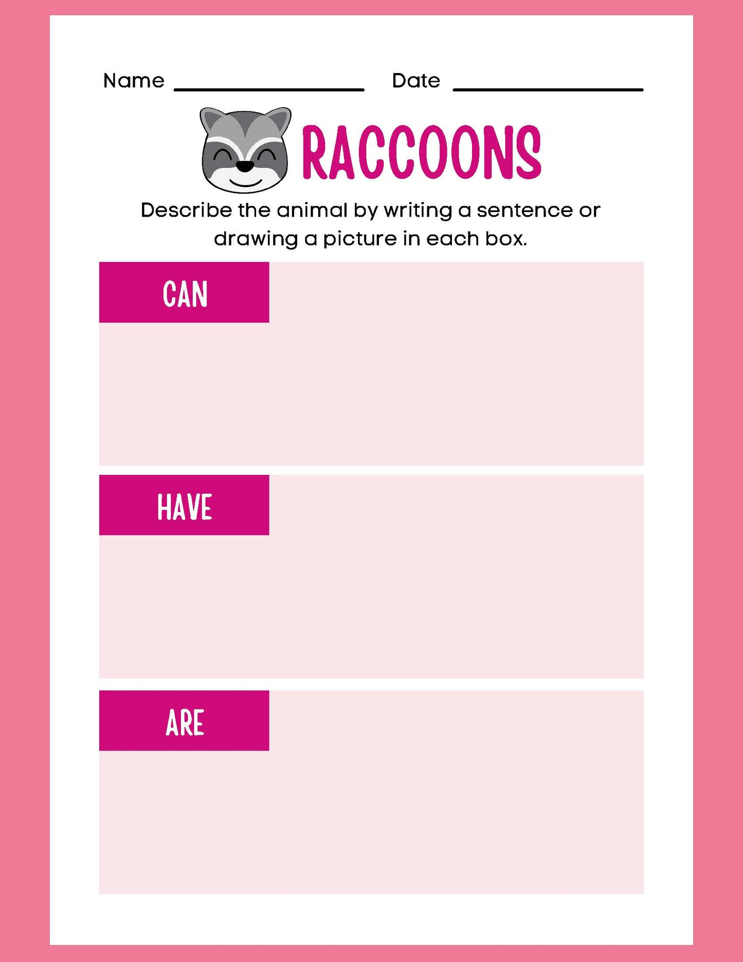 ANIMAL RESEARCH RACCOONS