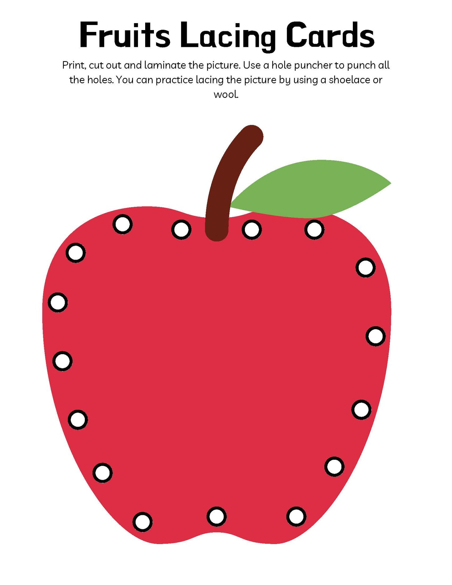 Fruits Lacing Cards