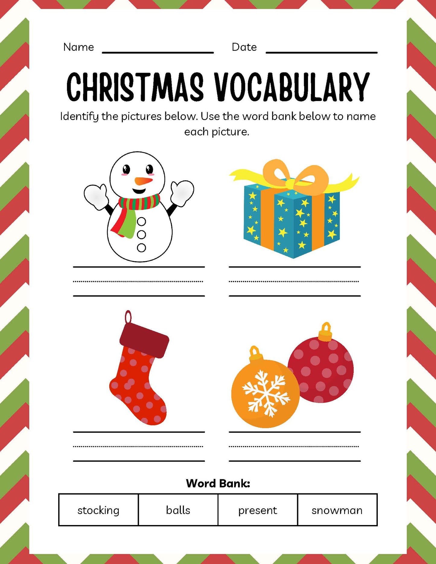 KINDERGARTEN CHRISTMAS WORKBOOK