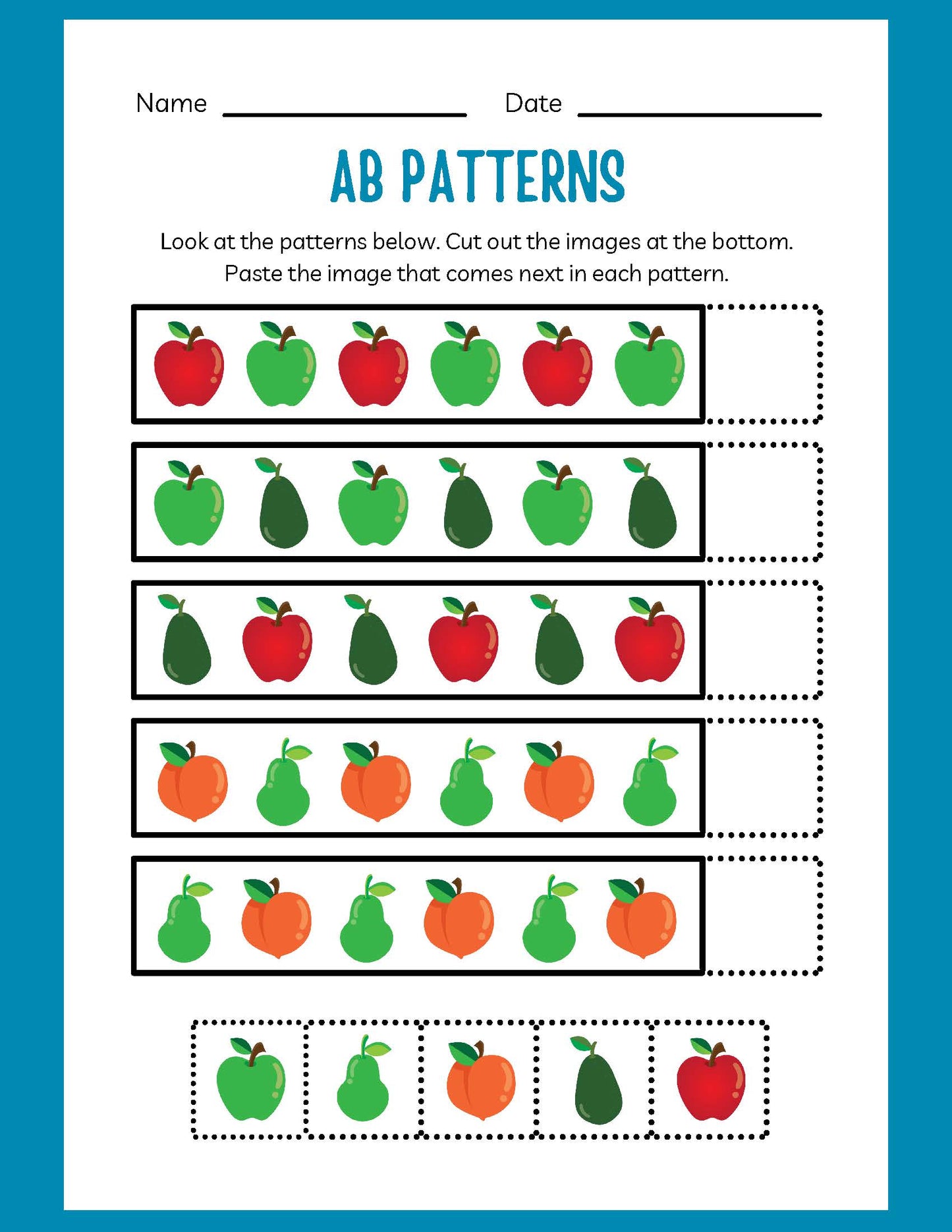 KINDERGARTEN PATTERNS WORKBOOK