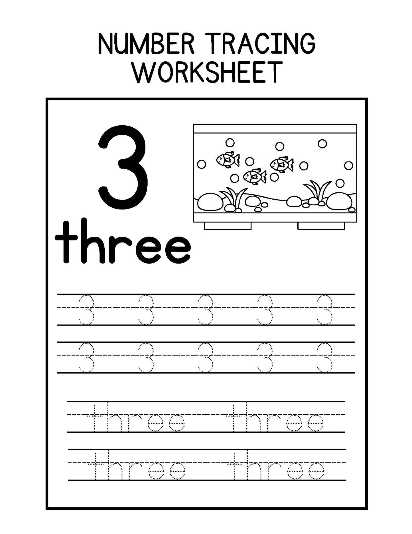 NUMBER TRACING WORKSHEET