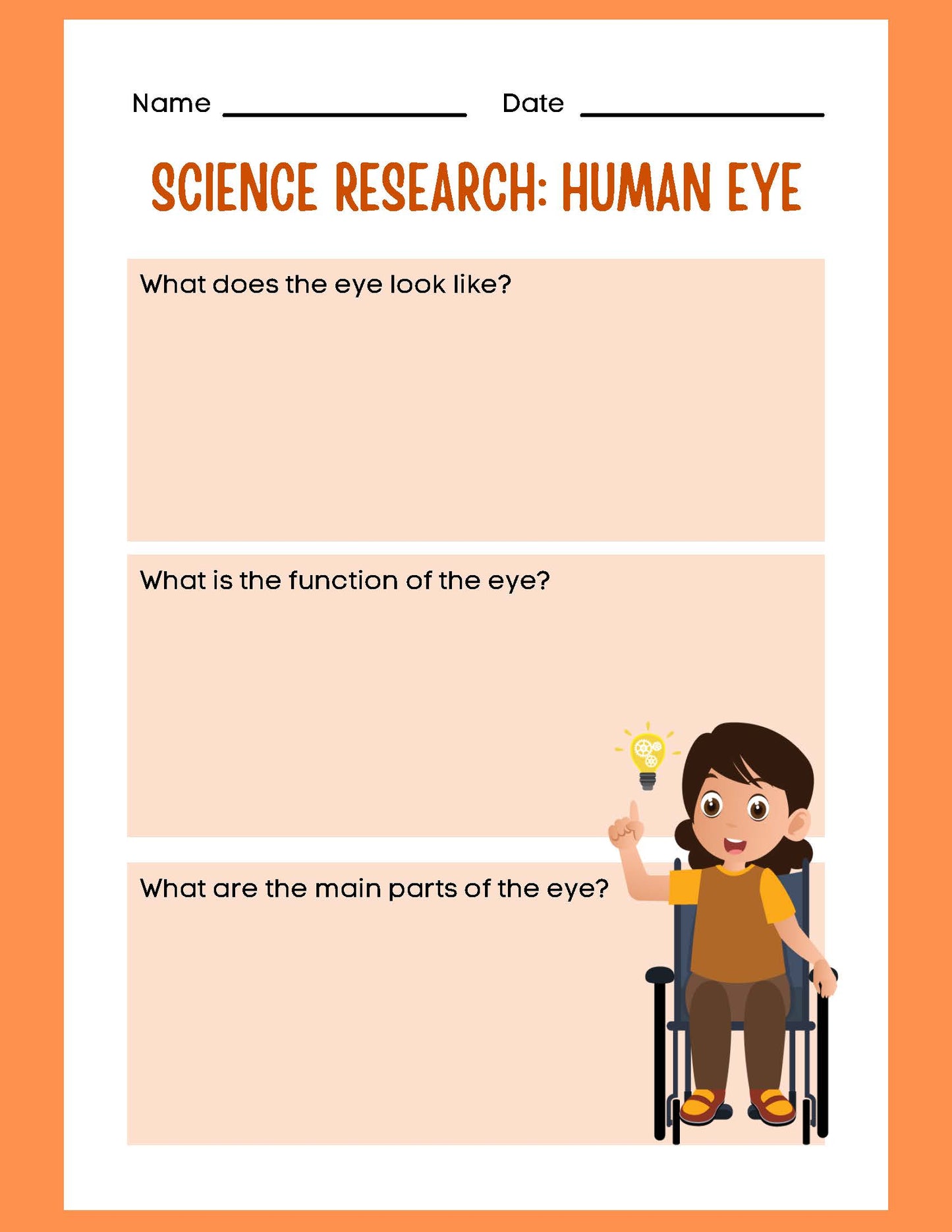 SCIENCE RESEARCH THE HUMAN EYE