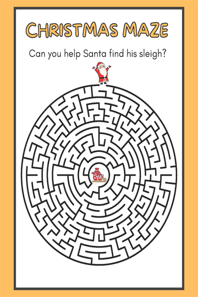 christmas maze Can you help Santa find his sleigh