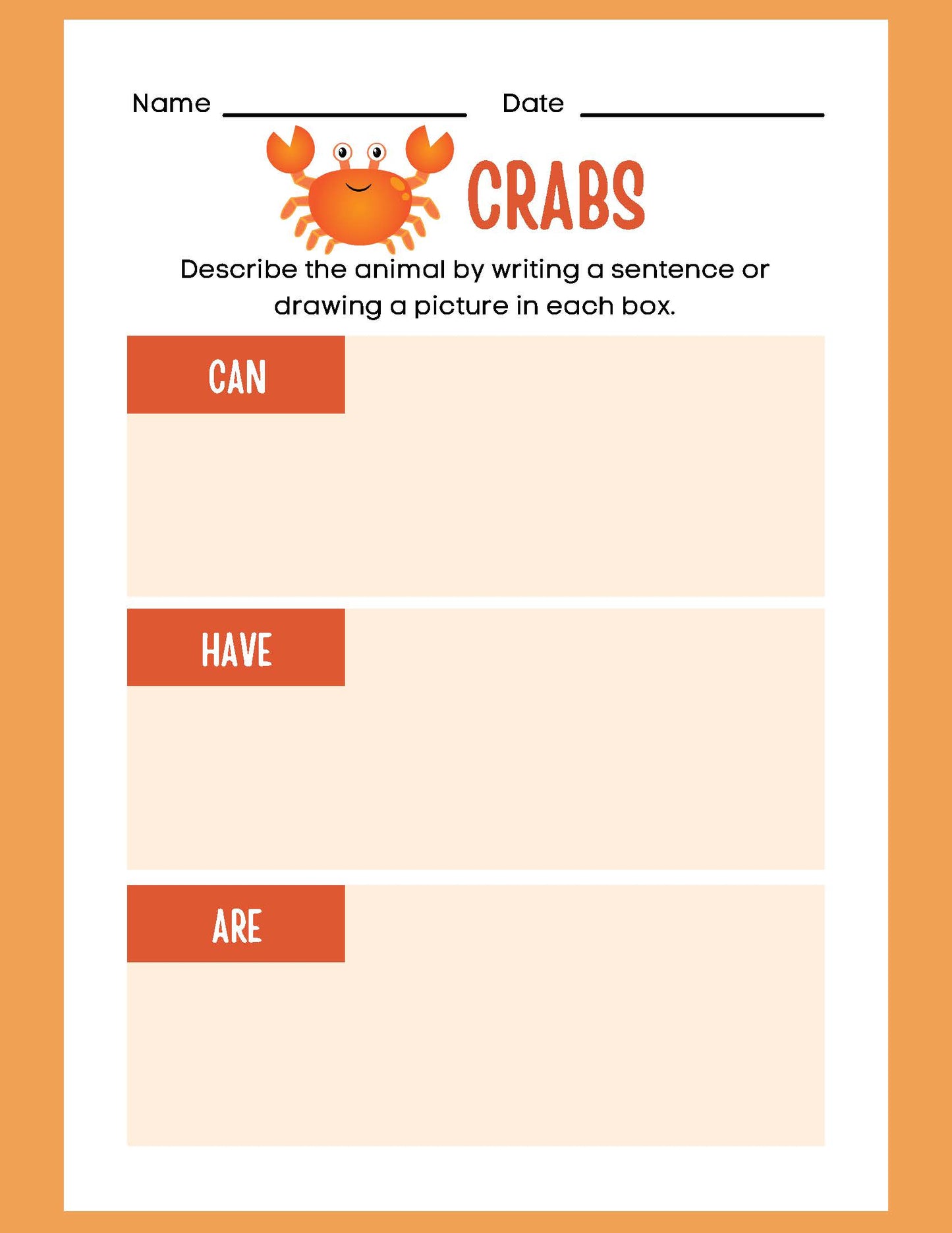 ANIMAL RESEARCH CRABS