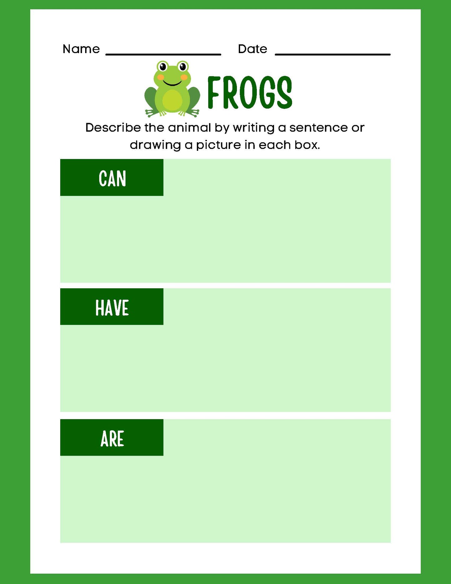 ANIMAL RESEARCH FROGS