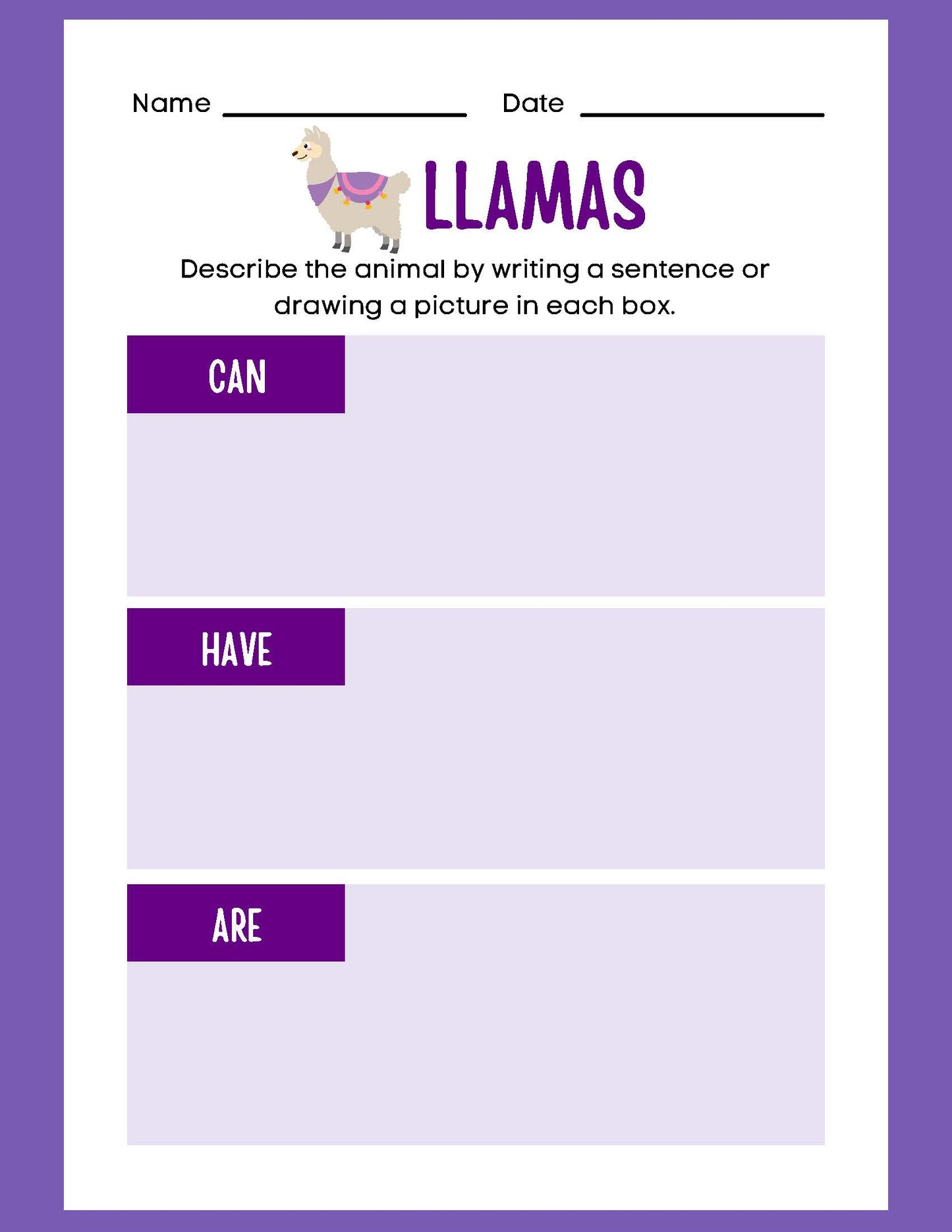 ANIMAL RESEARCH LLAMAS