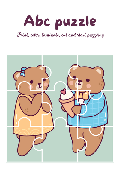 Abc puzzle Print, color, laminate, cut and start puzzling