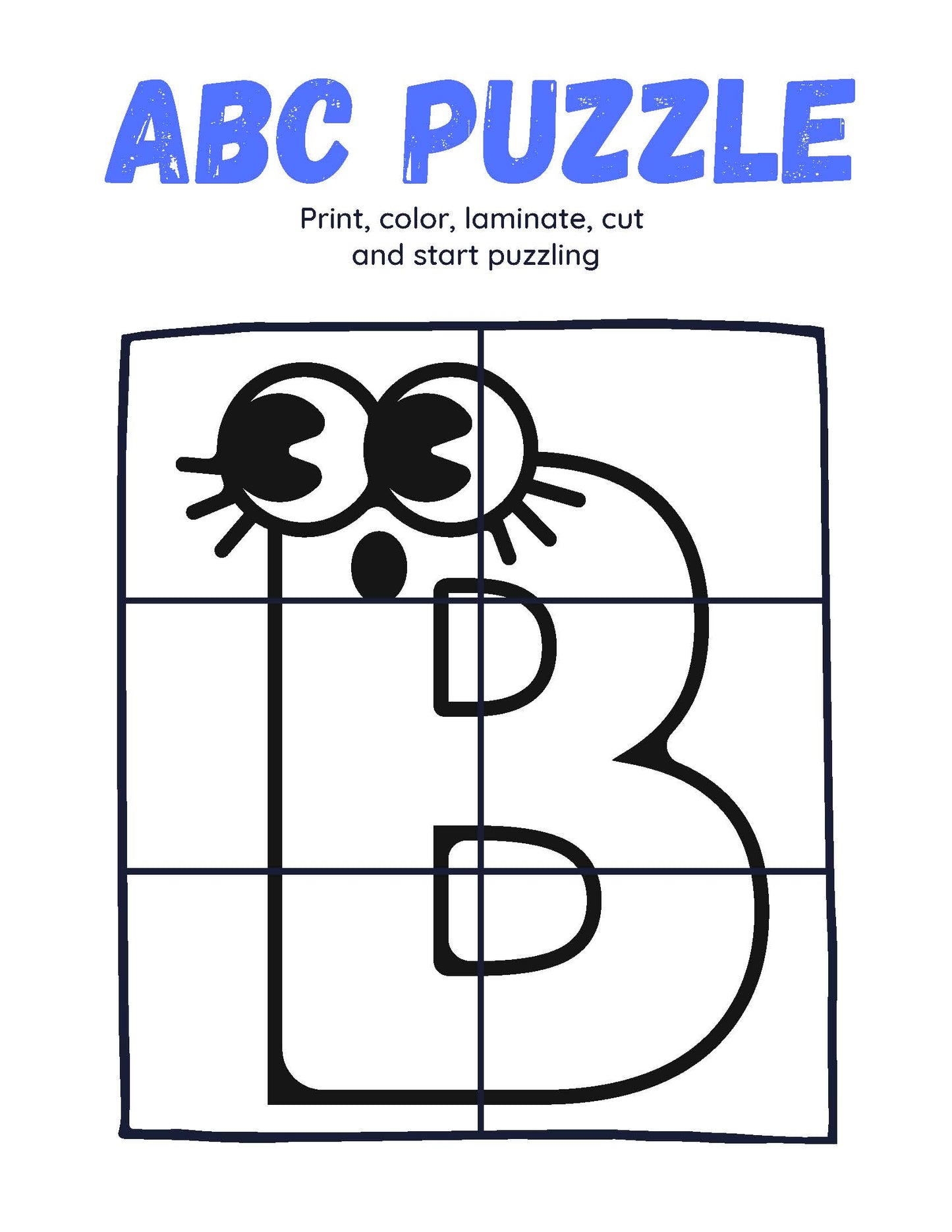 Abc puzzle Print, color, laminate, cut and start puzzling