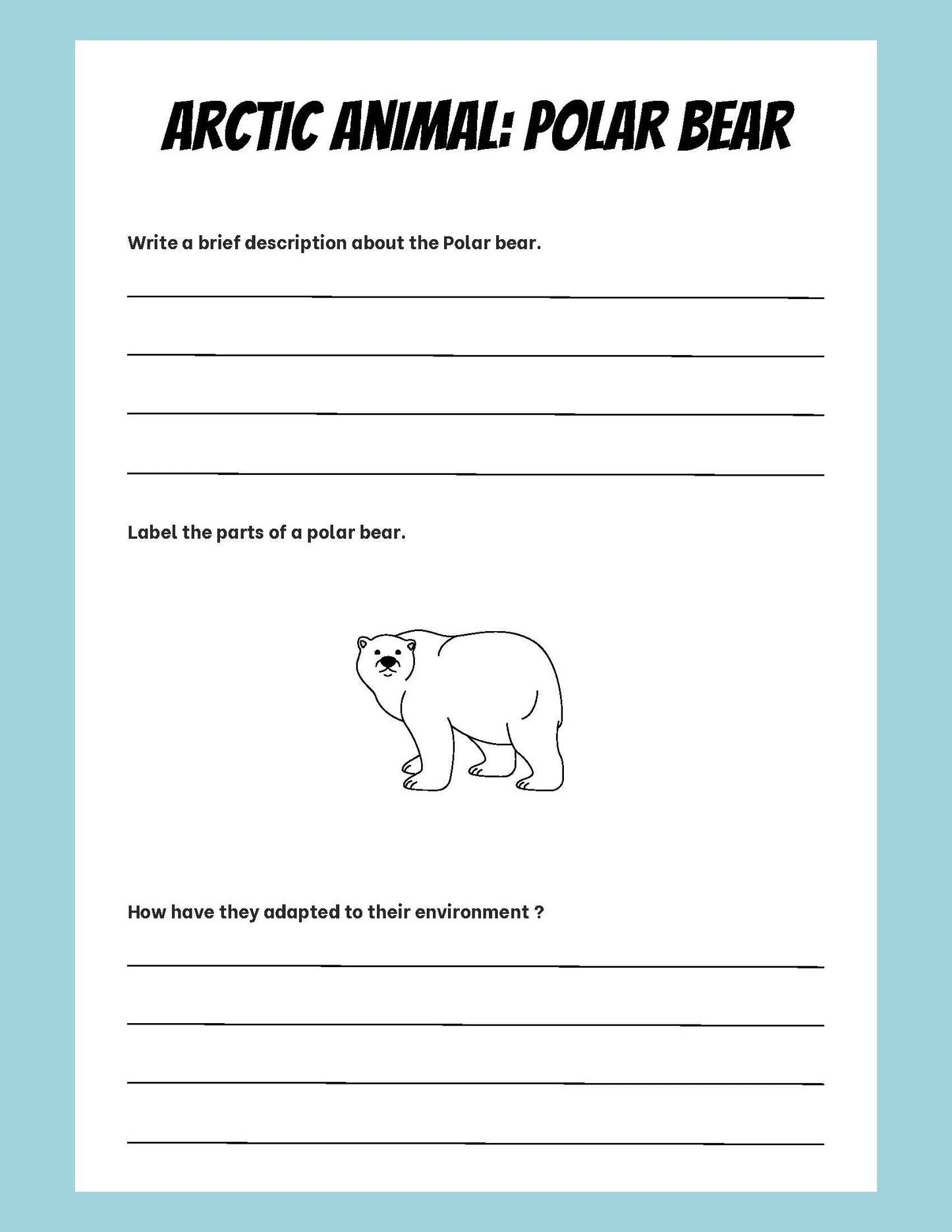Arctic animal description profiles