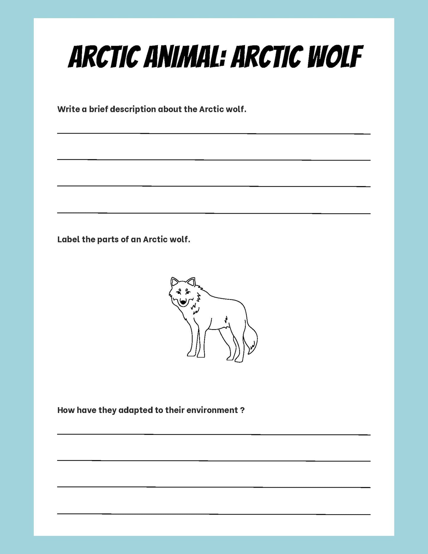 Arctic animal description profiles