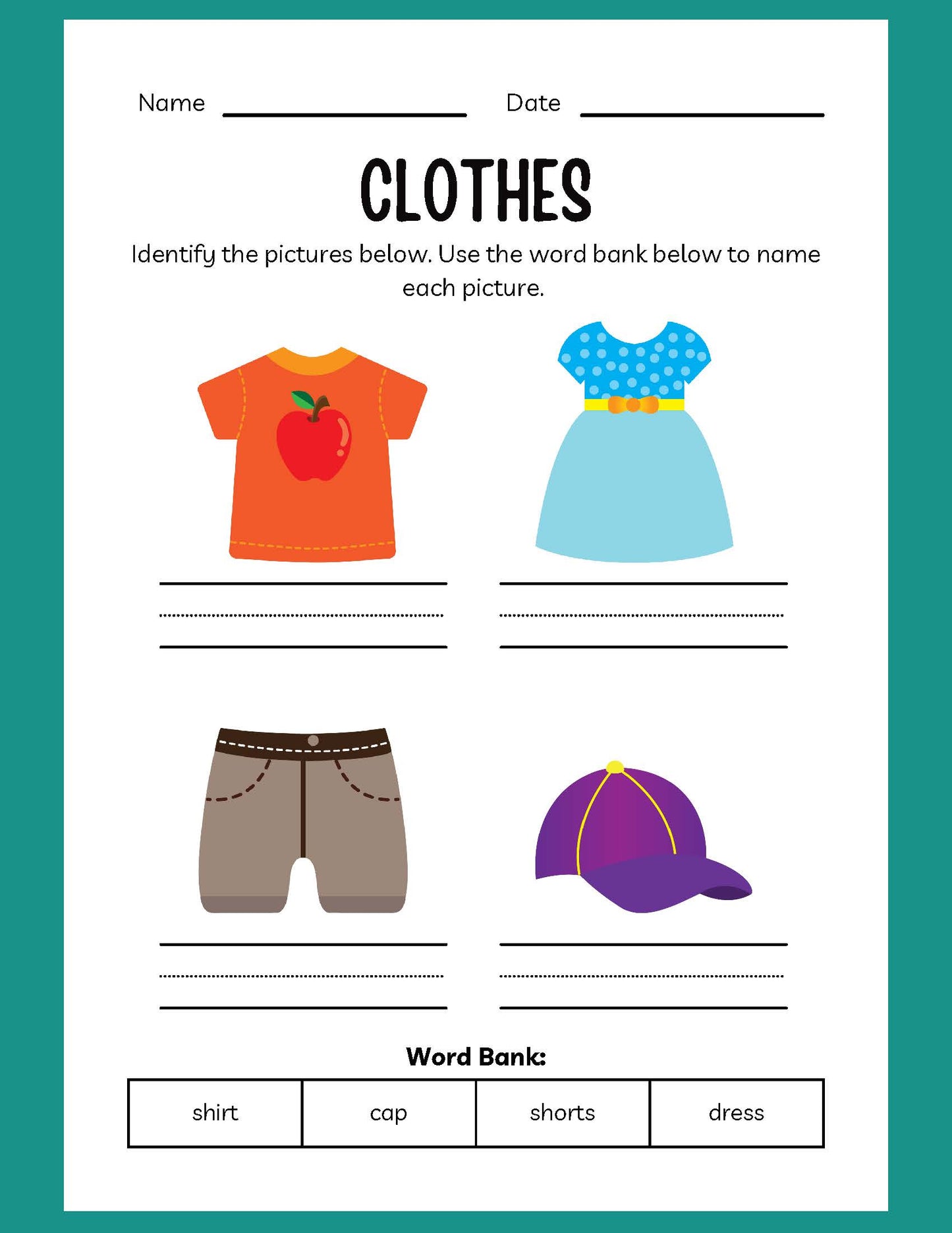 CLOTHES ESL WORKBOOK