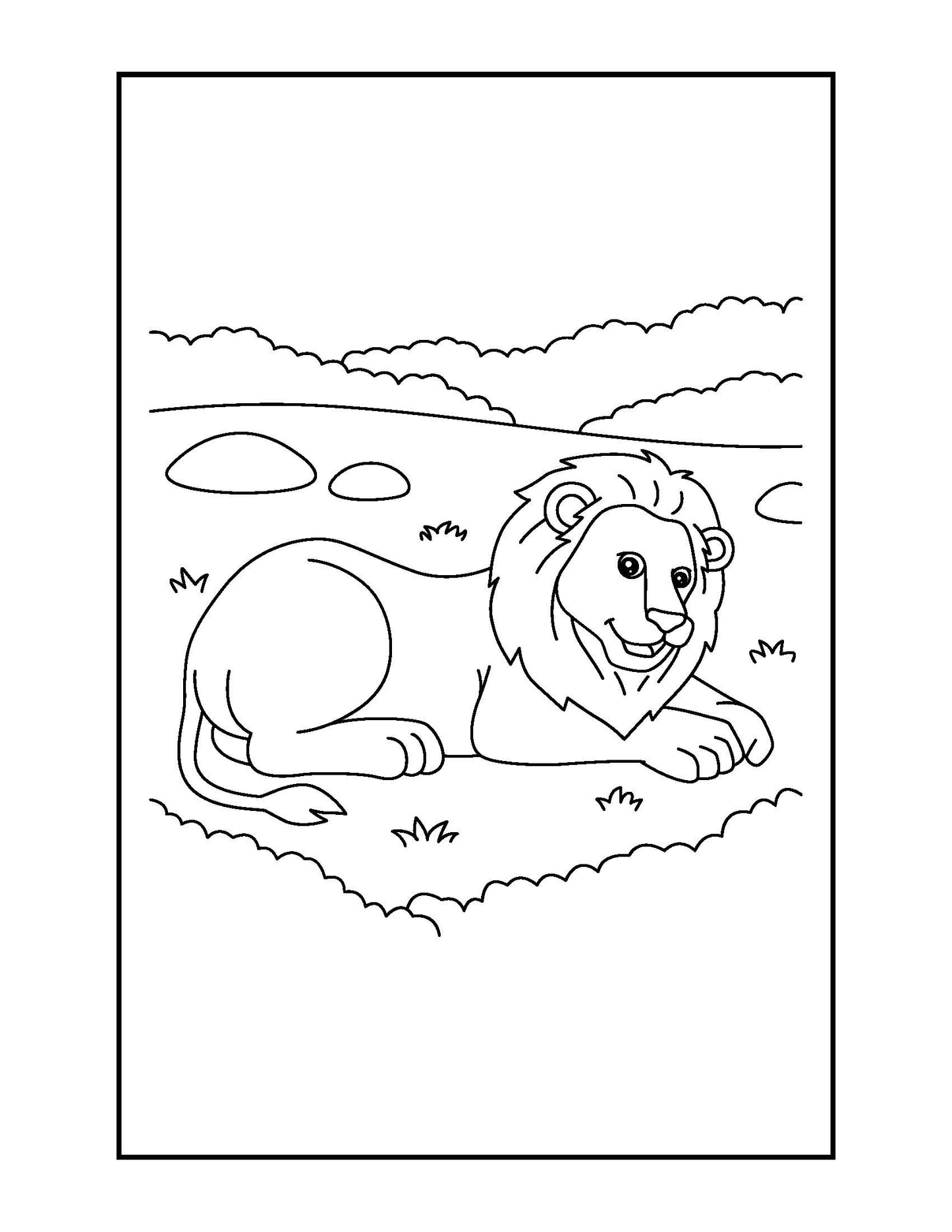 WILD ANIMALS COLORING PAGE