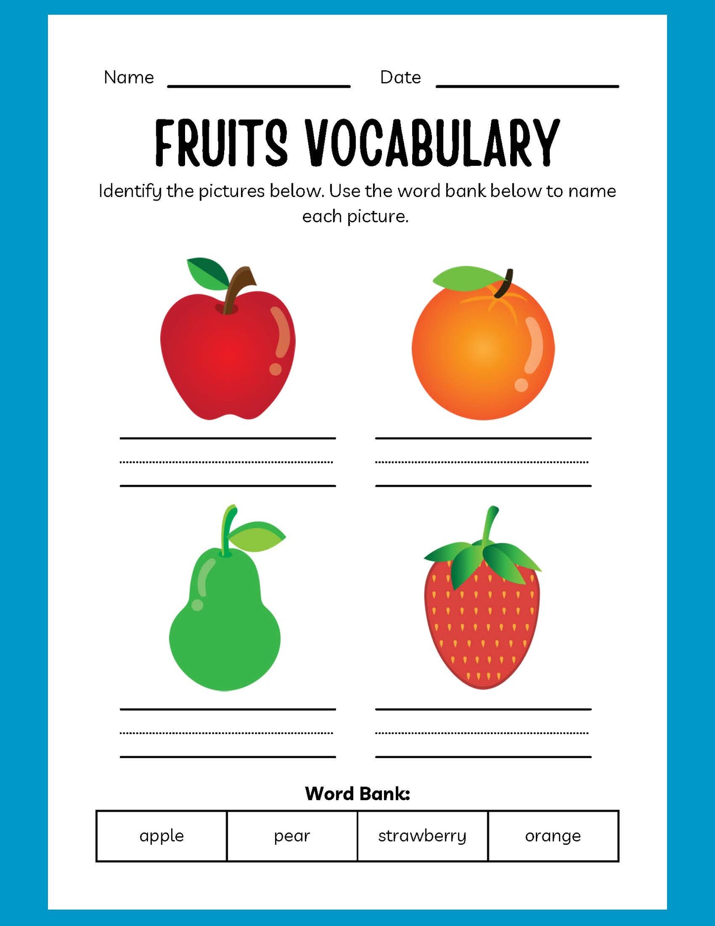 FRUITS ESL WORKBOOK