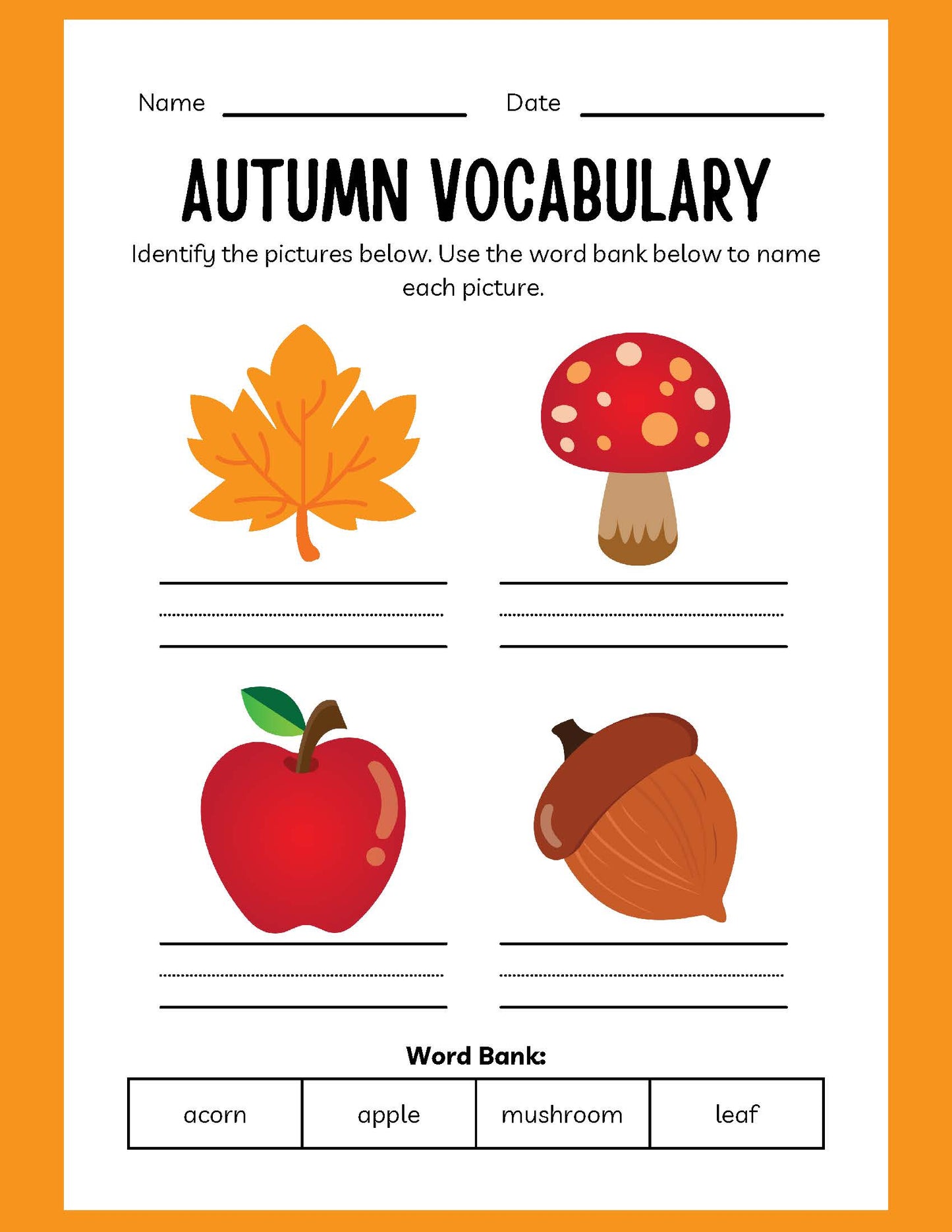 KINDERGARTEN AUTUMN WORKBOOK