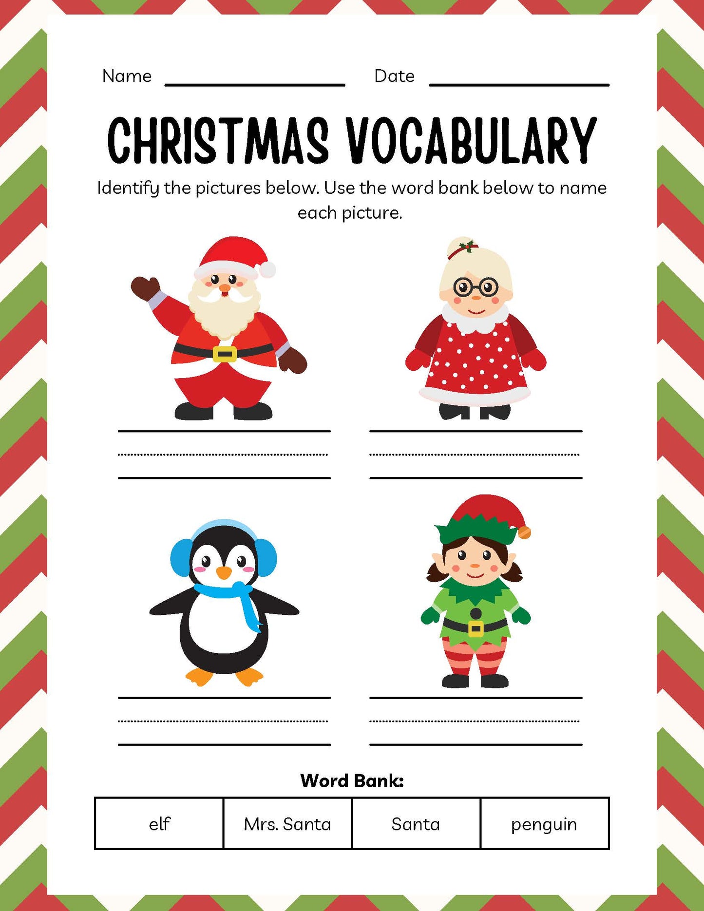 KINDERGARTEN CHRISTMAS WORKBOOK