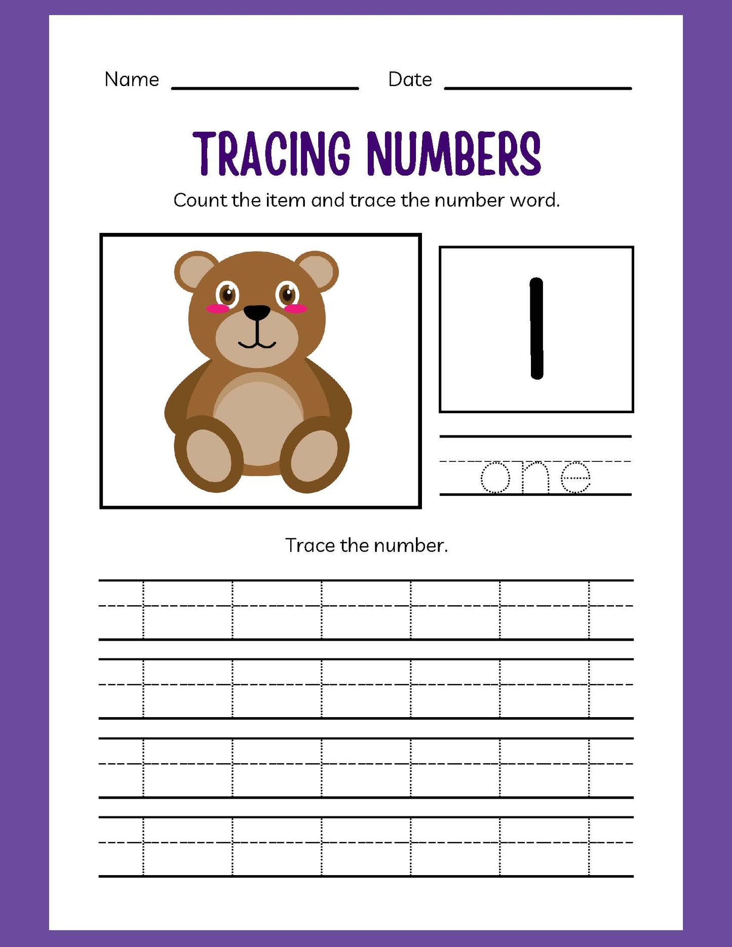 KINDERGARTEN NUMBERS WORKBOOK