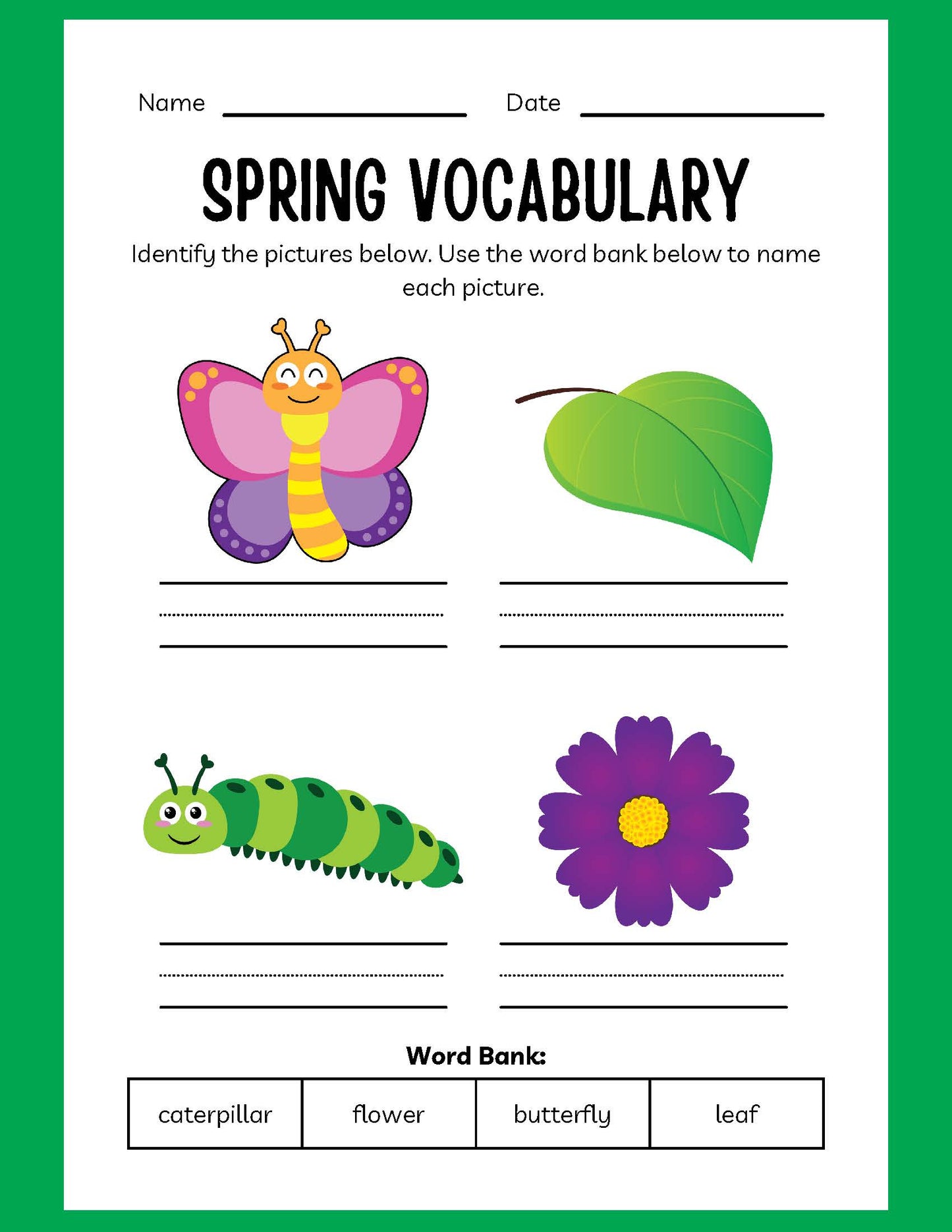 KINDERGARTEN SPRING WORKBOOK