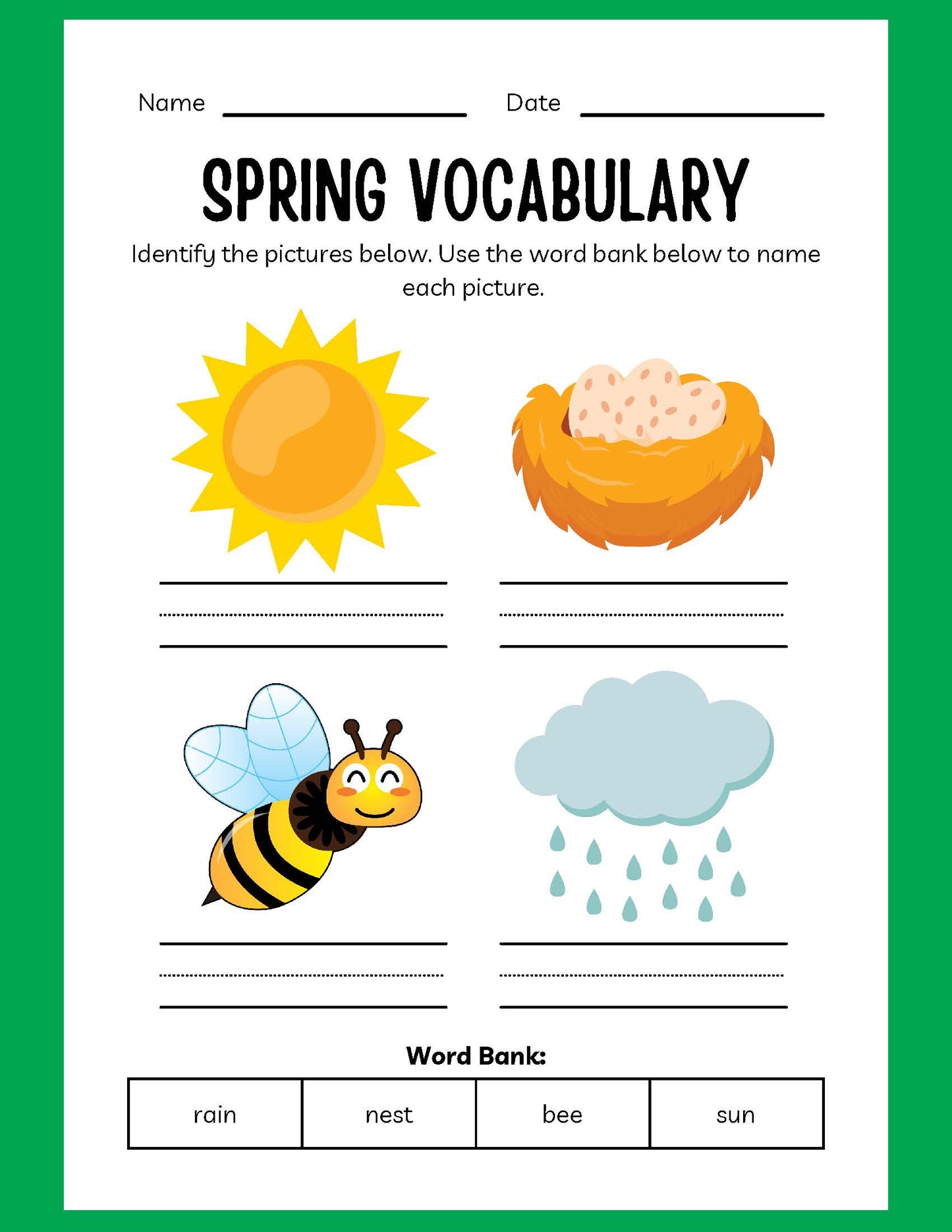 KINDERGARTEN SPRING WORKBOOK
