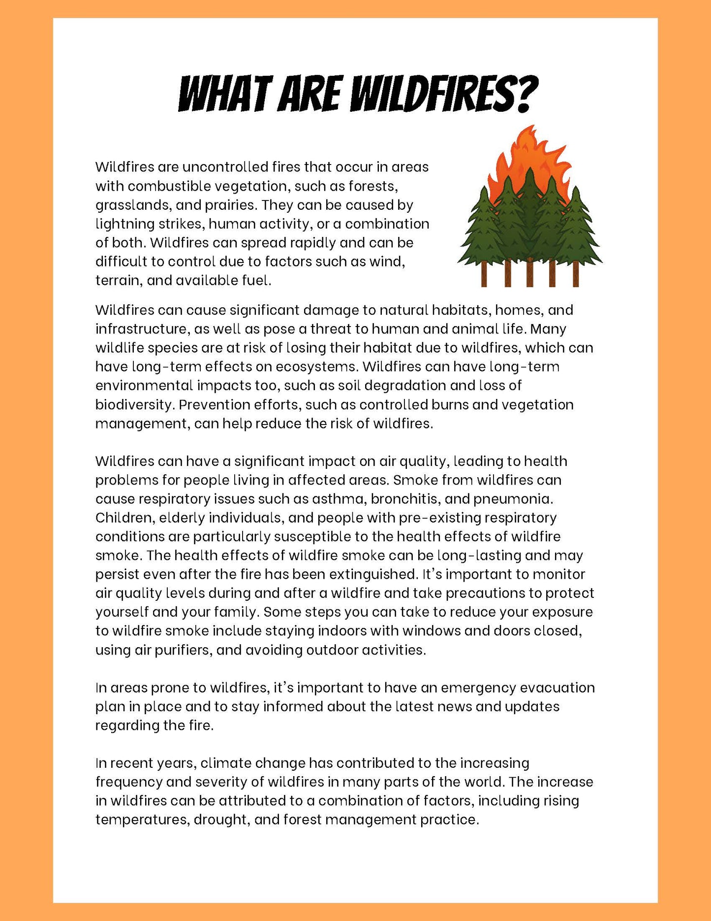 Natural Disasters Research Project Wildfires