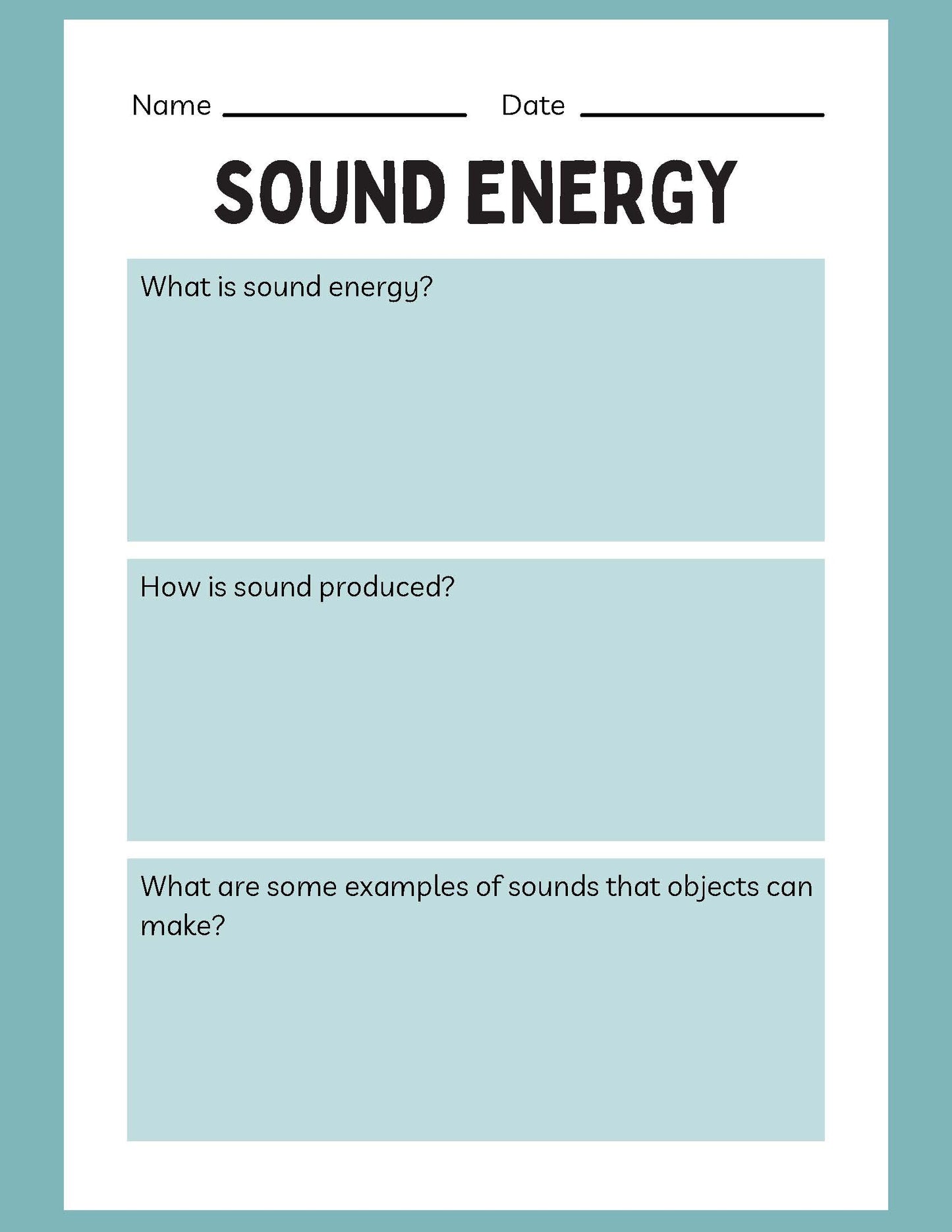 SCIENCE REPORT SOUND ENERGY