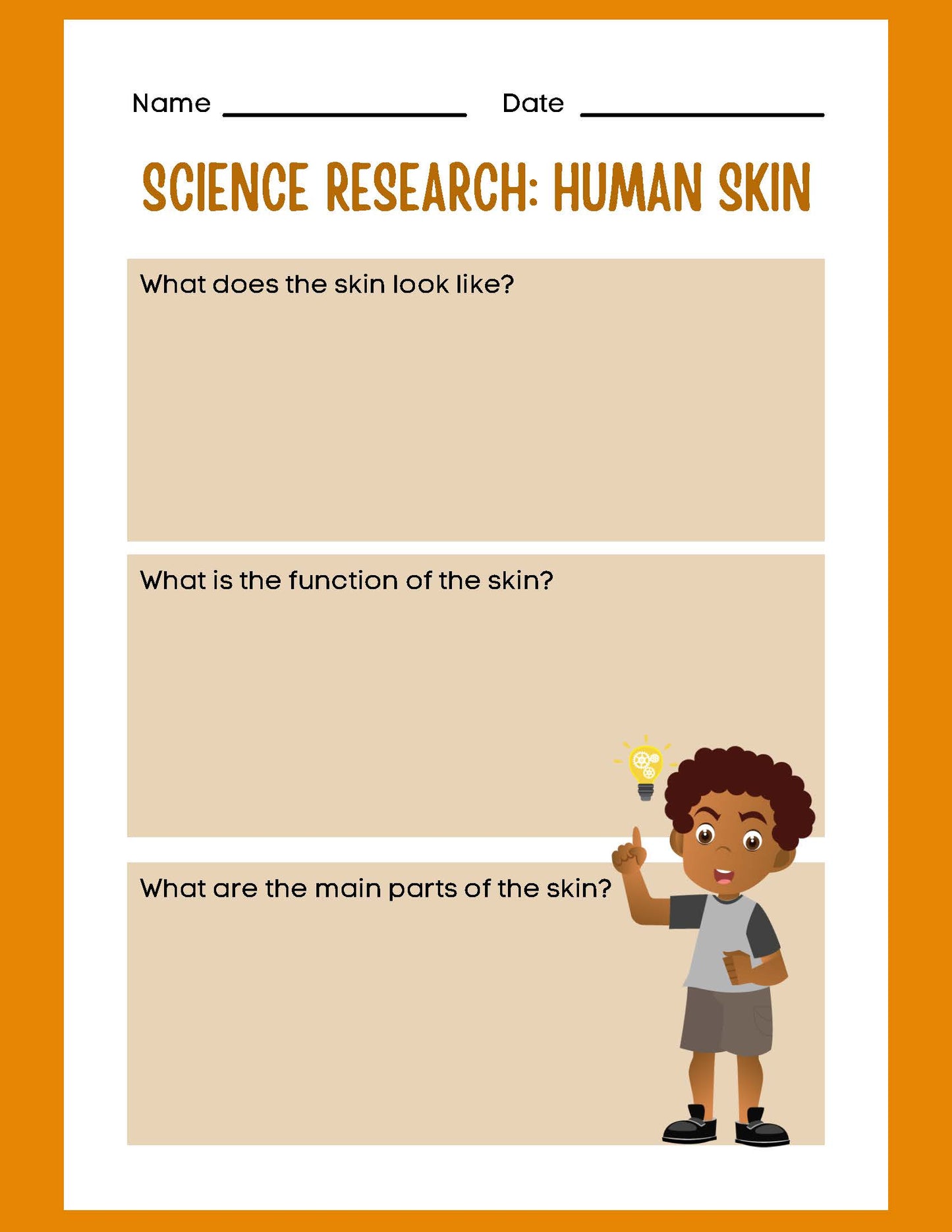 SCIENCE RESEARCH THE HUMAN SKIN