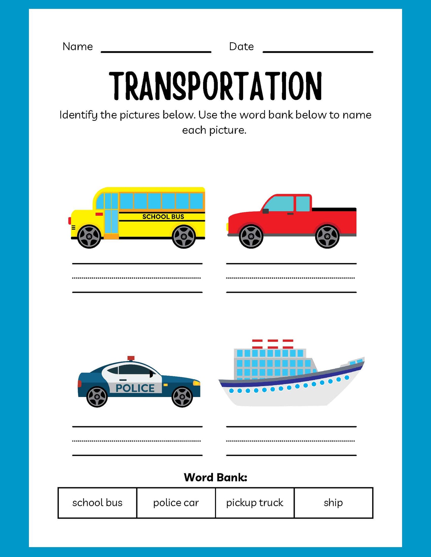 TRANSPORTATION ESL WORKBOOK