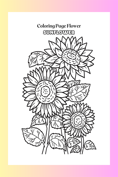 Coloring Page Flower SUNFLOWER