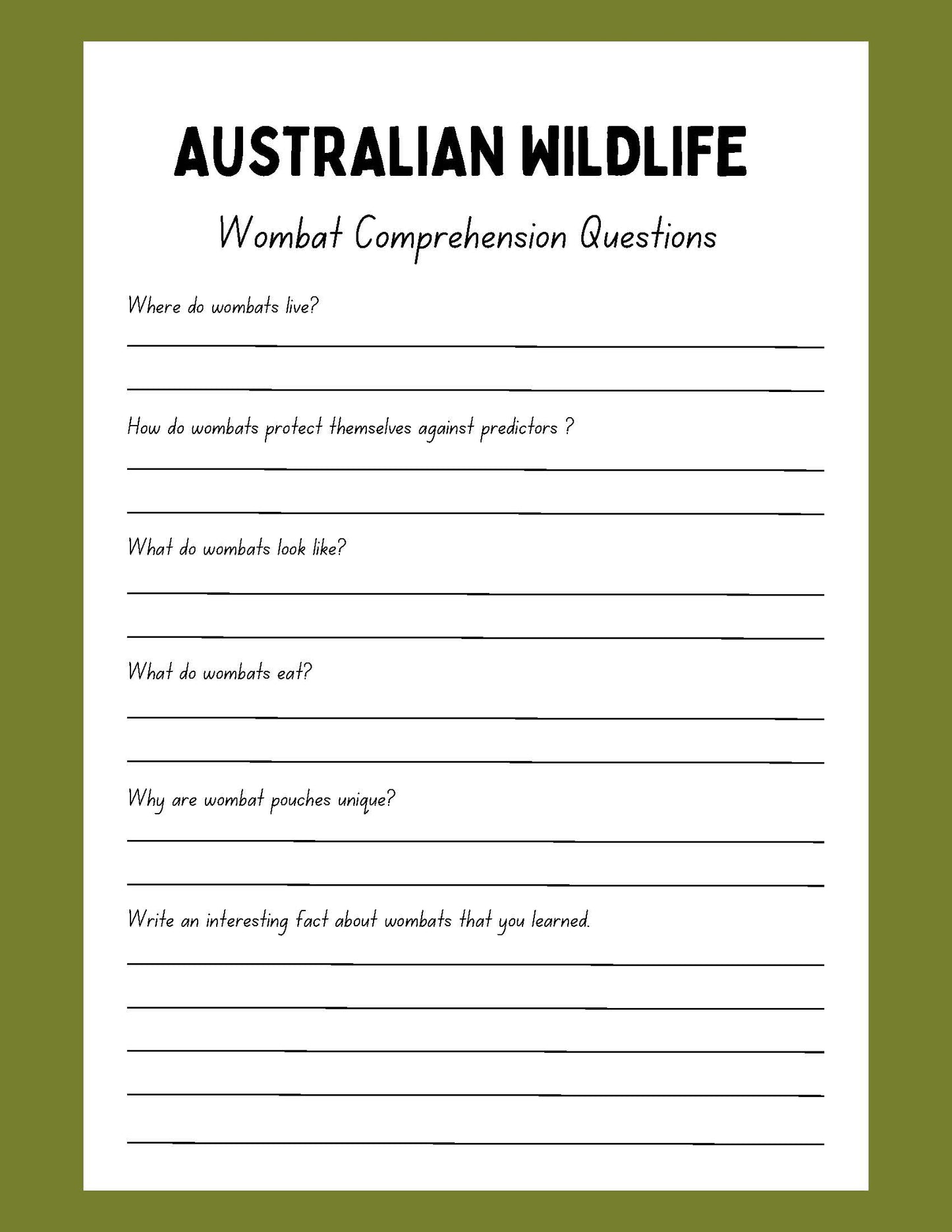 Wombat Research Project australian wildlife