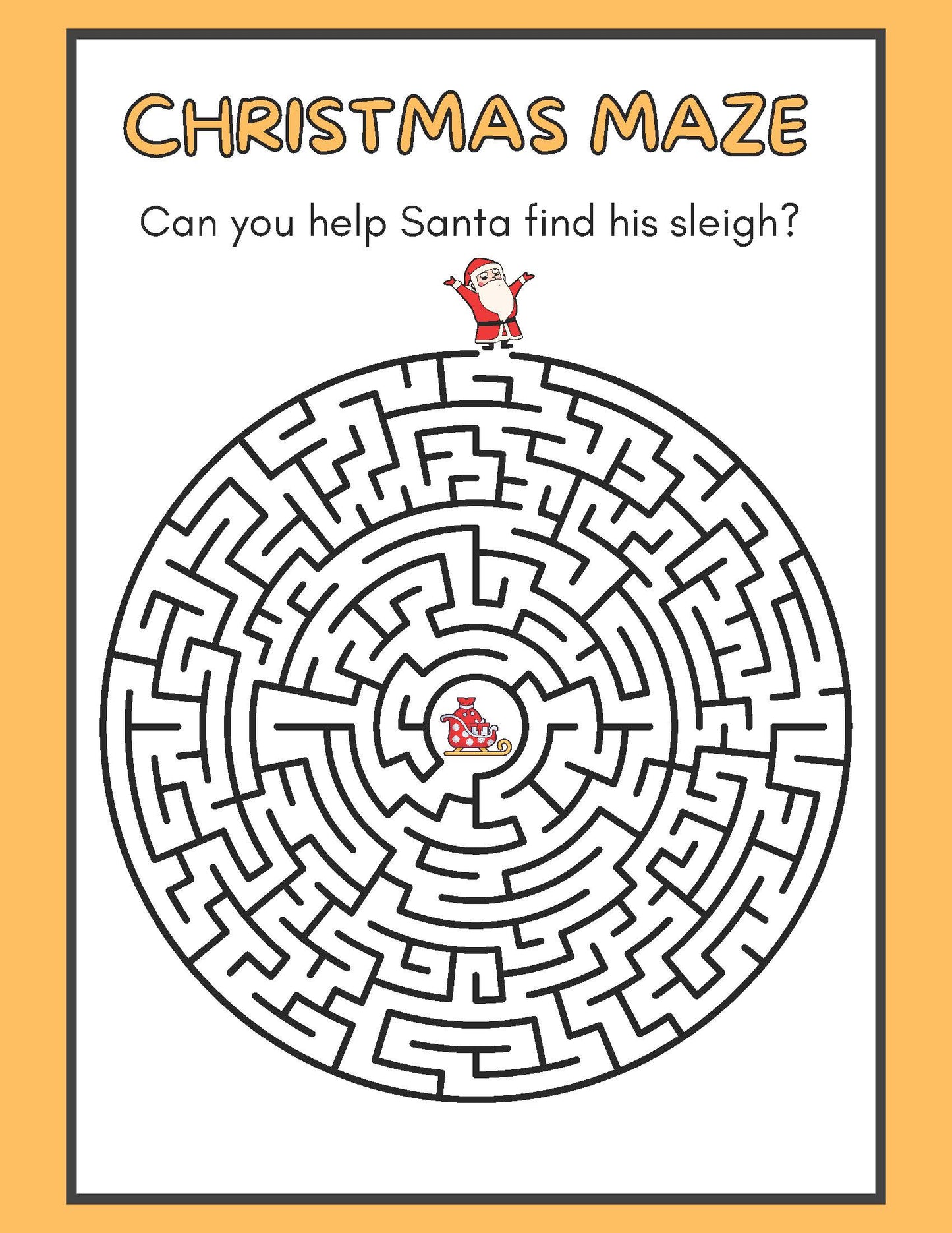 christmas maze Can you help Santa find his sleigh