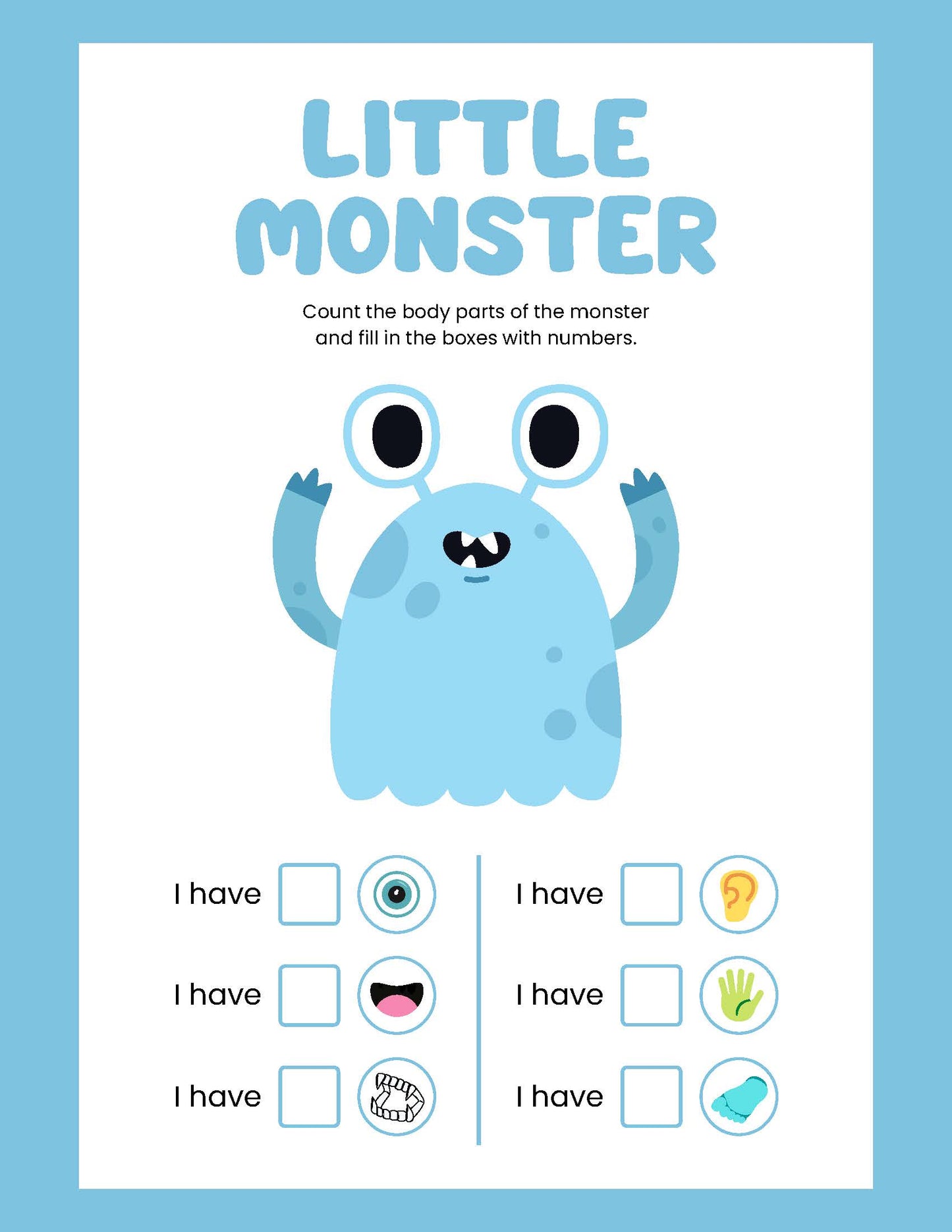 little monsters BODY PARTS BOOK