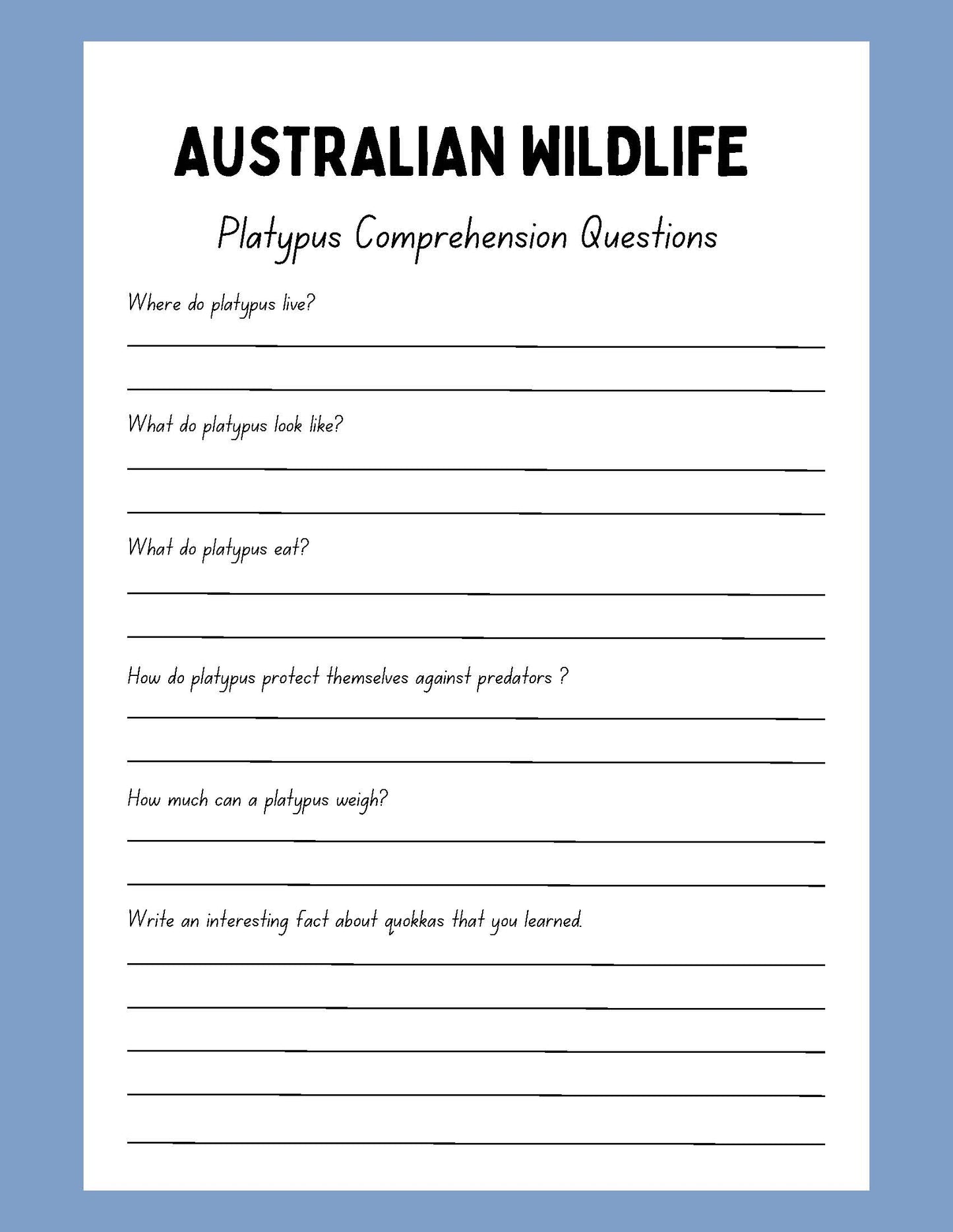 platypus Research Project australian wildlife